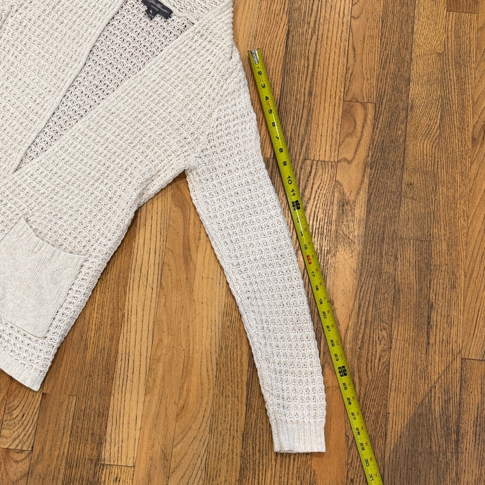 Eddie Bauer Cream Textured Knit Cardigan - Picture 8 of 12